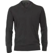 Casa Moda Regular Fit Pull-over Encolure en Vanthracite, Unicolore
