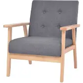 vidaXL Fauteuil Gris foncé Tissu