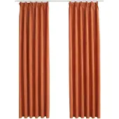 vidaXL Rideaux occultants avec crochets 2 pcs Rouille 140x225 cm