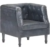 vidaXL Chaise cabriolet gris cuir véritable