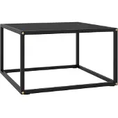 vidaXL Table basse noire avec verre noir 60x60x35 cm