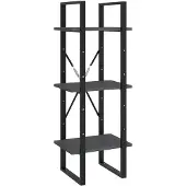 vidaXL Bibliothèque à 3 niveaux Gris 40x30x105 cm Bois de pin massif