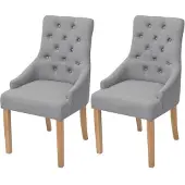 vidaXL Chaise de salle à manger 2 pcs. Tissu gris clair