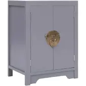 vidaXL Table de chevet Gris 38x28x52 cm Bois de Paulownia