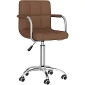 vidaXL Chaise de bureau Pivotante Tissu Marron