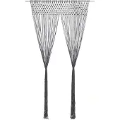 vidaXL Rideau en macramé Anthracite 140x240 cm Coton