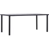 vidaXL Table de salle à manger noire et gris béton 180 x 90 x 75 cm MDF