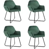 vidaXL Chaise de salle à manger 4 pcs. Vert velours