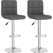 vidaXL Tabouret de bar 2 pcs. Tissu gris foncé