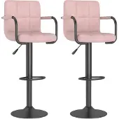 vidaXL Tabouret de bar 2 pcs velours rose