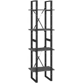 vidaXL Bibliothèque à 4 niveaux Gris 40x30x140 cm Bois de pin massif