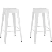 vidaXL Tabouret de bar empilable 2 pcs. Blanc Métal