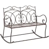 vidaXL Banc de jardin 104 cm fer antique brun