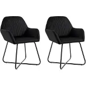 vidaXL Chaise de salle à manger 2 pcs. noir velours