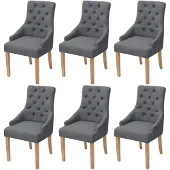 vidaXL Chaises de salle à manger 6 pcs. Tissu gris foncé