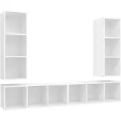 vidaXL Armoires murales TV 4 pcs. Blanc Bois composite