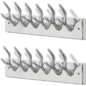 vidaXL Crochets à vêtements de garde-robe 2 pcs Argenté Aluminium