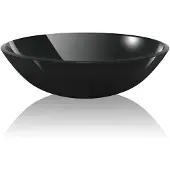 vidaXL Lavabo en verre trempé 42 cm noir
