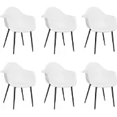 vidaXL Chaises à manger lot de 6 blanc PP