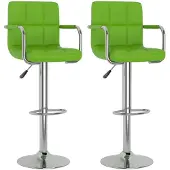 vidaXL Tabouret de bar 2 pcs. Vert similicuir