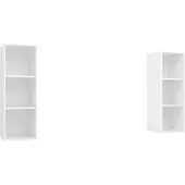 vidaXL Armoires murales TV 2 pcs. Blanc Bois composite
