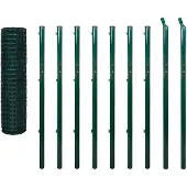 vidaXL Clôture européenne acier 10 x 1,7 m vert