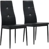vidaXL Chaise de salle à manger 2 pcs. noir similicuir