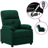 vidaXL Fauteuil relax électrique vert foncé Tissu