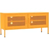 vidaXL Armoire TV jaune moutarde 105x35x50 cm Acier