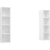 vidaXL Armoires murales TV 2 pcs. Blanc Bois composite