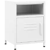 vidaXL Table de chevet Blanc 35x35x51 cm Acier
