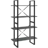 vidaXL Bibliothèque à 4 niveaux Gris 80x30x140 cm Bois de pin massif