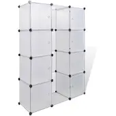 vidaXL Armoire modulaire 9 compartiments 109x36,5x143 cm blanc