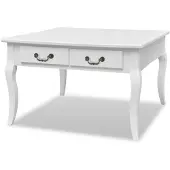 vidaXL Table basse avec 4 tiroirs blanc