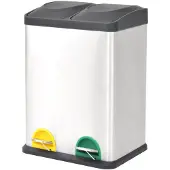 vidaXL Poubelle à pédale recyclée en acier inoxydable 36 L