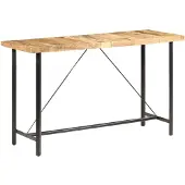 vidaXL Table de bar 180x70x107 cm Bois de manguier rugueux