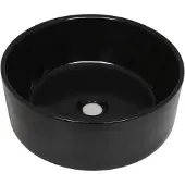 vidaXL Lavabo en céramique rond noir 40 x 15 cm