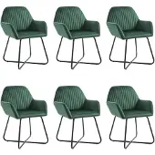 vidaXL Chaises de salle à manger 6 pcs. Vert velours