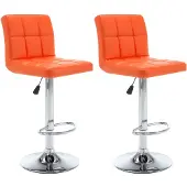 vidaXL Tabouret de bar 2 pcs. Simili cuir orange