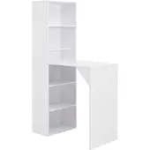 vidaXL Table de bar avec armoire blanc 115x59x200 cm