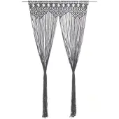 vidaXL Rideau en macramé Anthracite 140x240 cm Coton