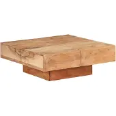 vidaXL Table basse 80x80x28 cm en bois massif d'acacia