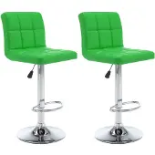 vidaXL Tabouret de bar 2 pcs. Vert similicuir