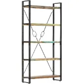 vidaXL Bibliothèque 5 niveaux 90x30x180 cm Bois solide de récupération