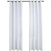 vidaXL Rideau occultant et anneaux en métal 2pcs Blanc cassé 140x245cm