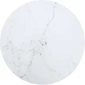 vidaXL Dessus de table blanc Ø80x1 cm verre trempé avec design marbre