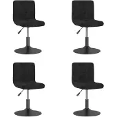vidaXL Chaise de salle à manger 4 pcs. Pivotantes Noir Velours