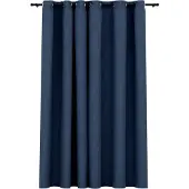 vidaXL Rideau occultant Aspect de lin avec œillets Bleu 290x245 cm