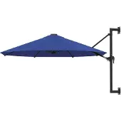 vidaXL Parasol mural avec mât métallique 300 cm bleu
