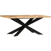 vidaXL Table de salle à manger 180 x 90 x 76 cm Bois massif de manguier rugueux